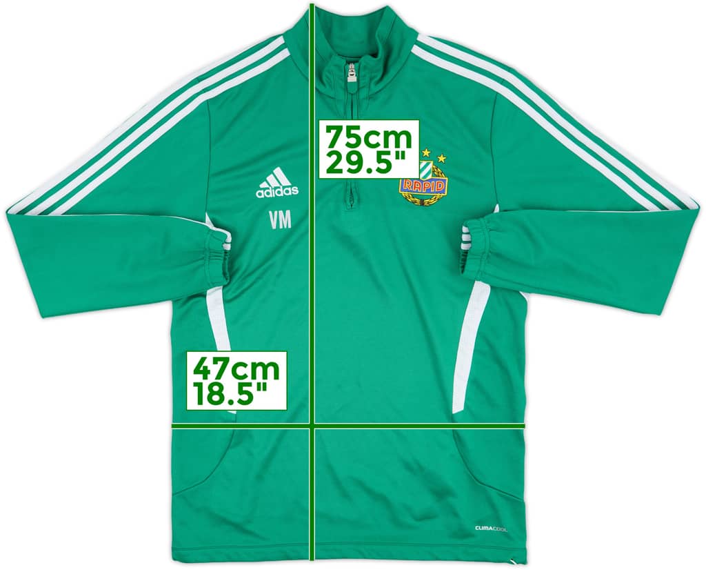 2012-13 Rapid Vienna adidas Staff Issue 1/4 Zip Drill Top VM - 9/10 - (M)