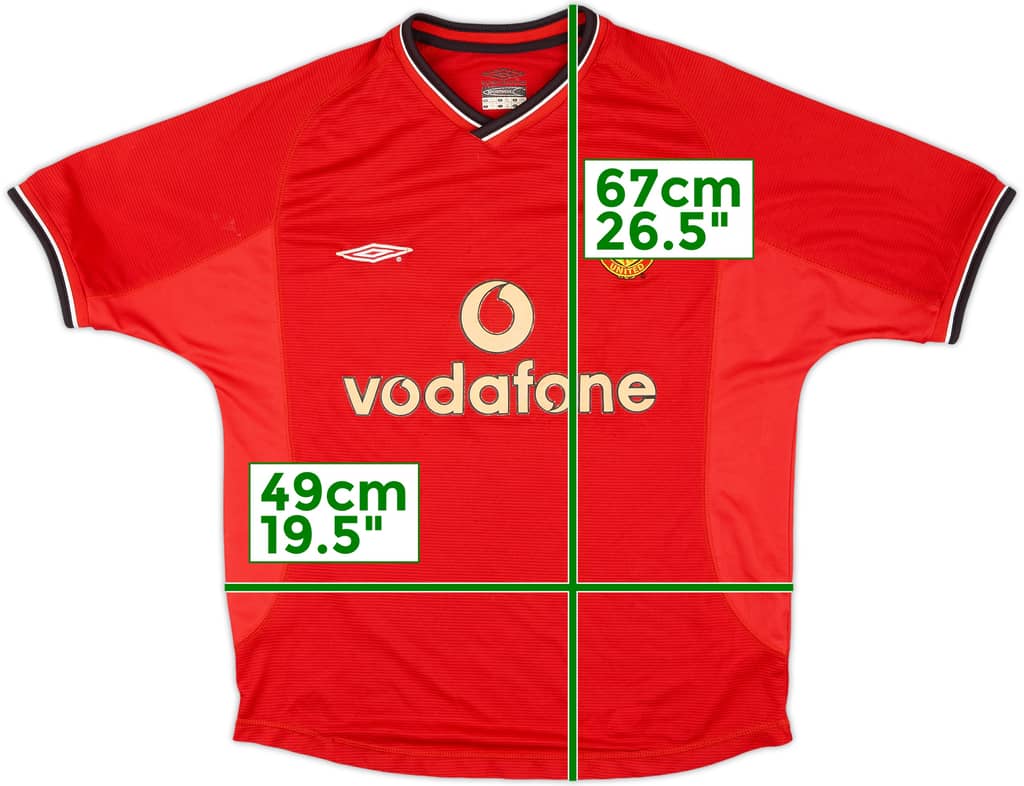 2000-02 Manchester United Home Shirt - 7/10 - (Y)