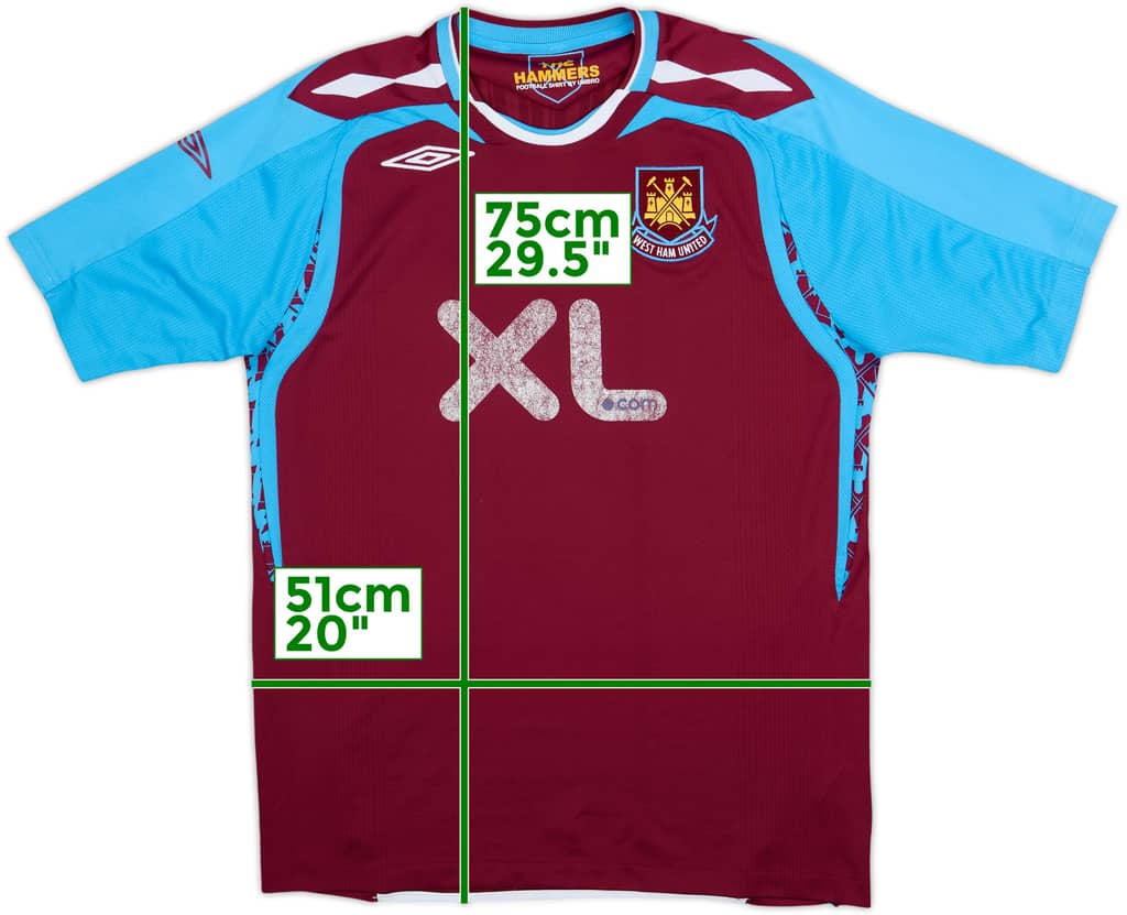 2007-08 West Ham Home Shirt - 5/10 - (M)