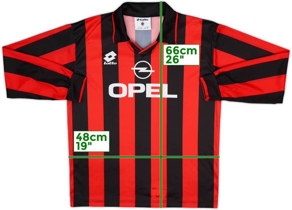 1994-95 AC Milan Home Shirt - 8/10 - (XL.Boys)