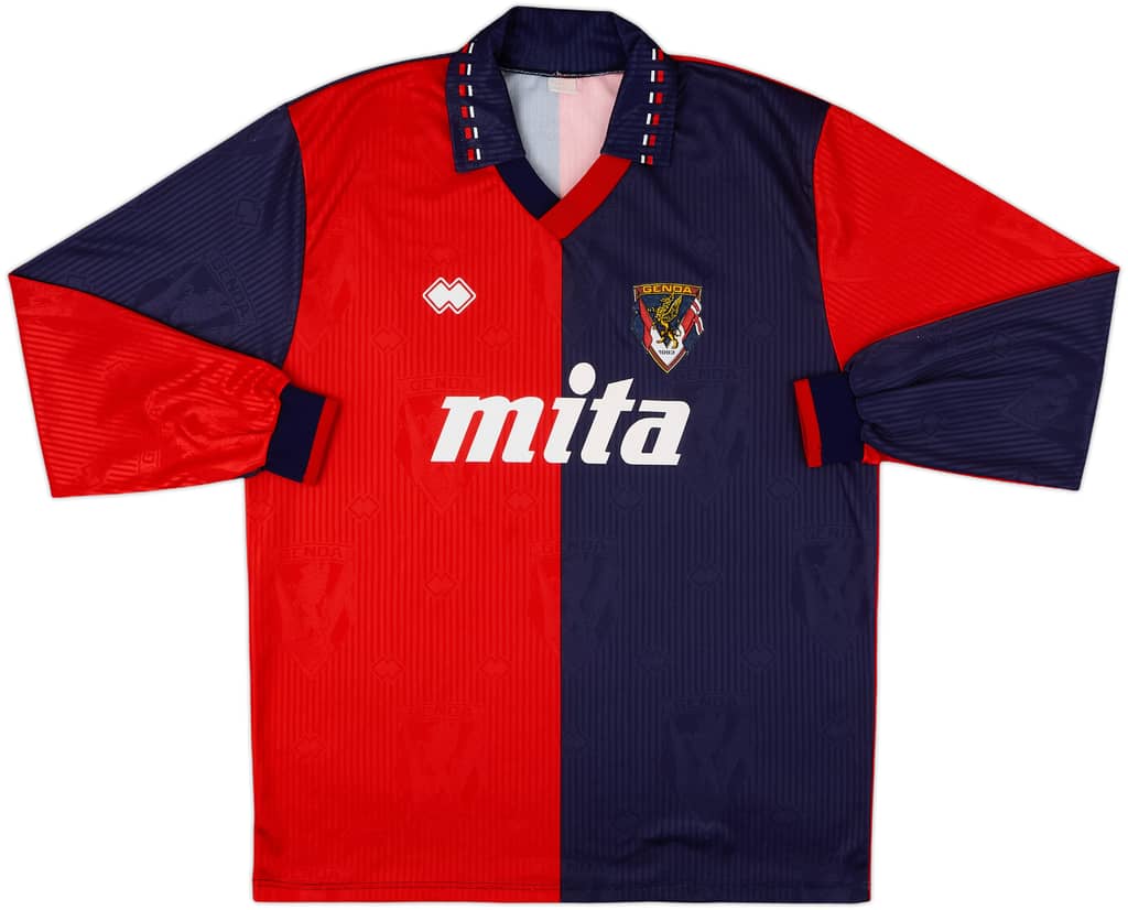 1990-91 Genoa Home L/S Shirt - 9/10 - (XL)
