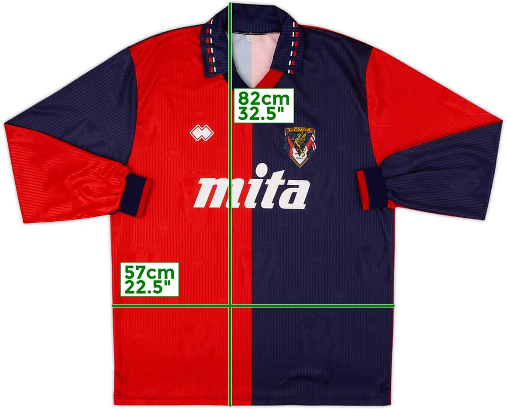 1990-91 Genoa Home L/S Shirt - 9/10 - (XL)