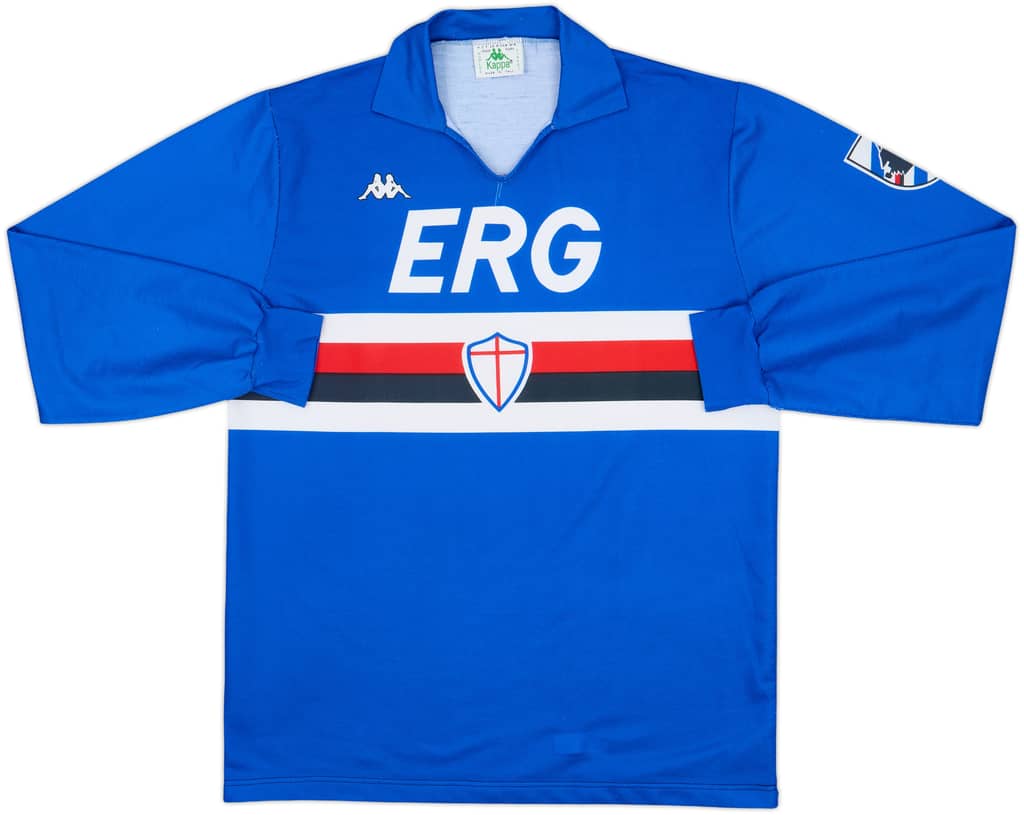 1989-90 Sampdoria Camiseta Local Manga Larga - 7/10 - (XL)