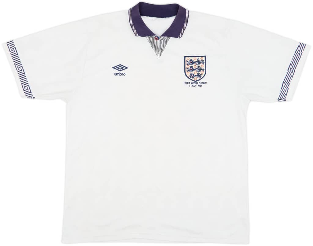 1990-92 England Home Shirt - 7/10 - (XL)