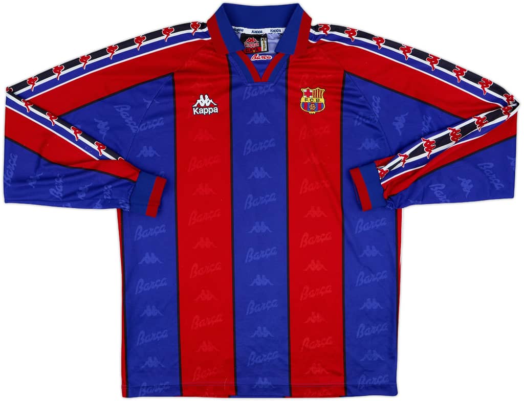 1995-97 Barcelona Home L/S Shirt - 8/10 - (XL)