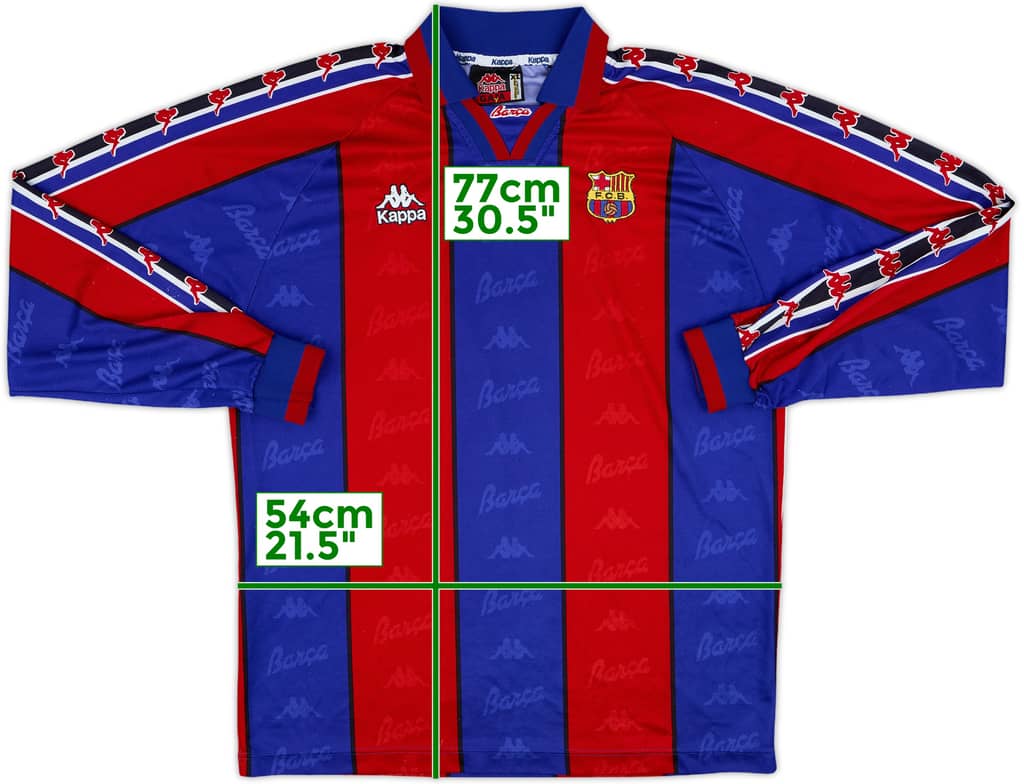 1995-97 Barcelona Home L/S Shirt - 8/10 - (XL)