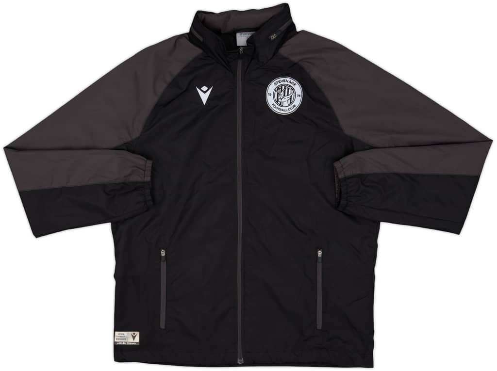 2019-20 Stevenage Macron Hooded Rain Jacket - 8/10 - (S)
