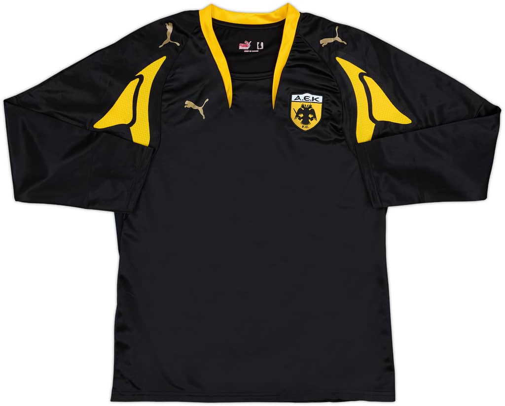 2007-08 AEK Athens Away L/S Shirt - 8/10 - (XL.Boys)
