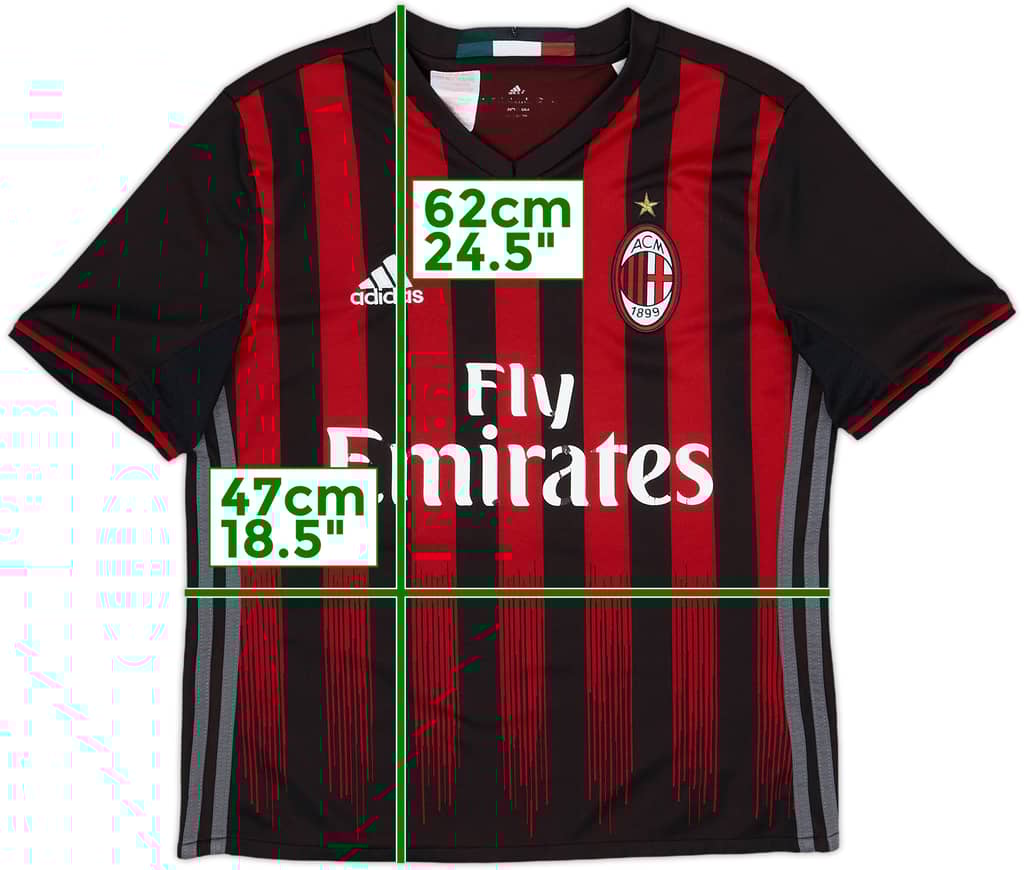 2016-17 AC Milan Home Shirt - 5/10 - (L.Boys)