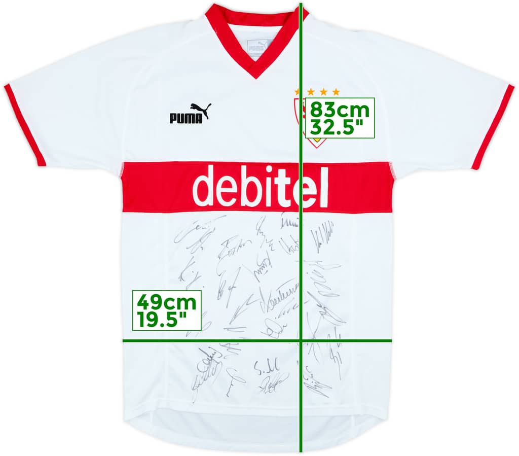 2003-04 Stuttgart Squad Signed Home Shirt - 8/10 - (L)