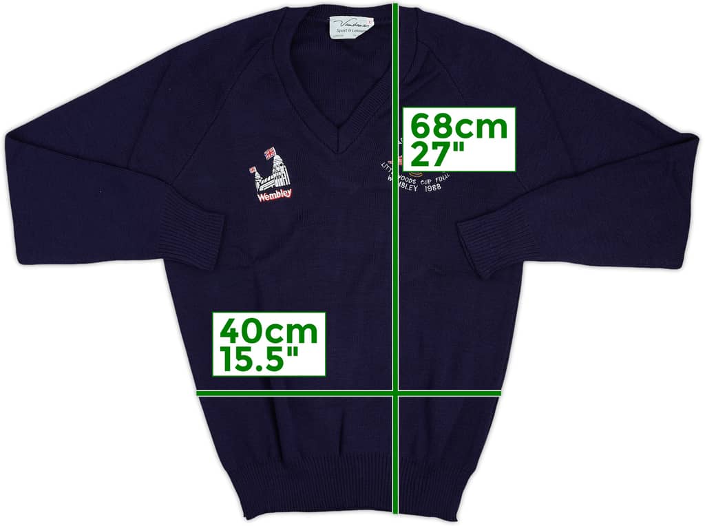 1988 Arsenal Staff Issue Vandanel Littlewoods Cup Final Knitted Jumper - 9/10 - (L)