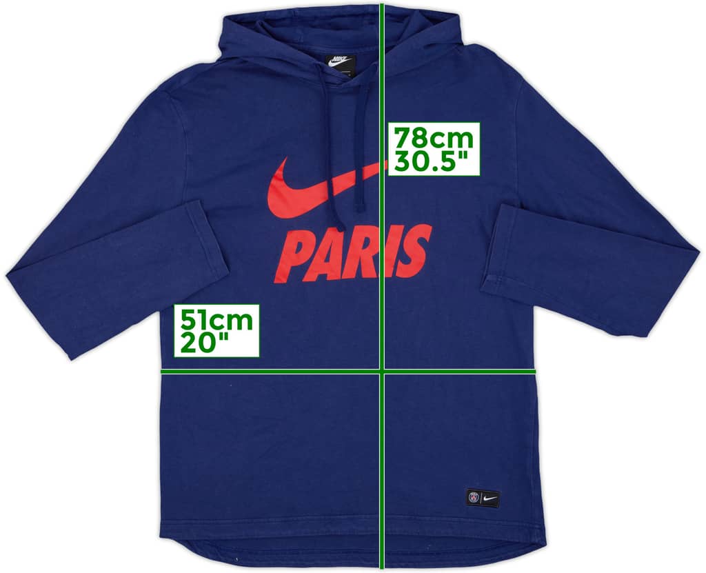 2018-19 Paris Saint-Germain Nike Hooded Sweat Top - 8/10 - (L)