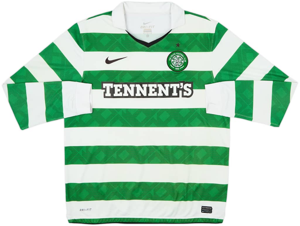 2010-12 Celtic Home L/S Shirt - 7/10 - (L)