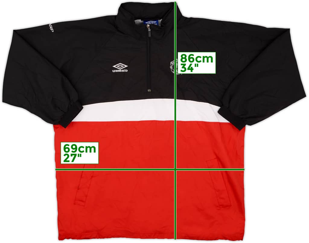 1998-00 Manchester United Umbro 1/4 Zip Hooded Drill Top - 8/10 - (XL)