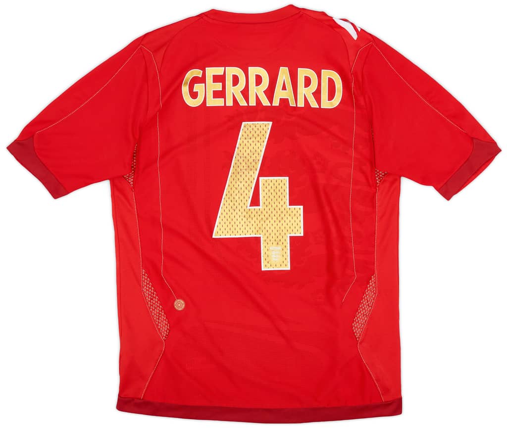 2006-08 England Away Shirt Gerrard #4 - 6/10 - (S)