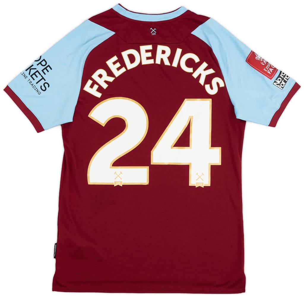 2020-21 West Ham Match Issue FA Cup Home Shirt Fredericks #24