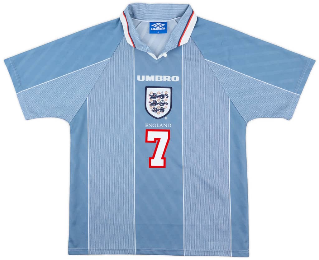 1996-97 England Away Shirt Beckham #7 - 8/10 - (M)