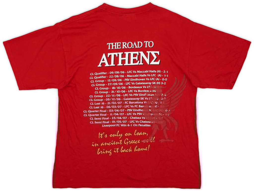 2006-07 Liverpool Athens Champions League Final Cotton Tee - 8/10 - (M)
