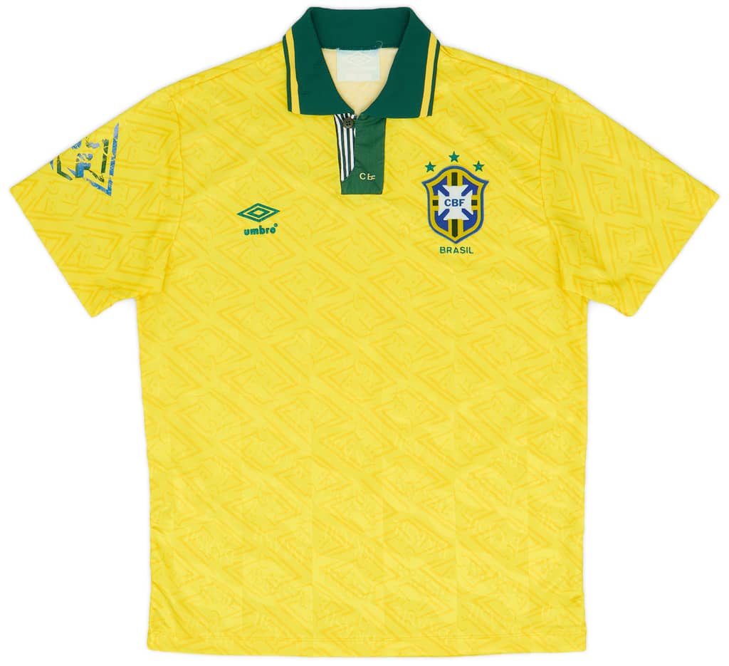 1991-93 Brazil Home Shirt - 6/10 - (L)