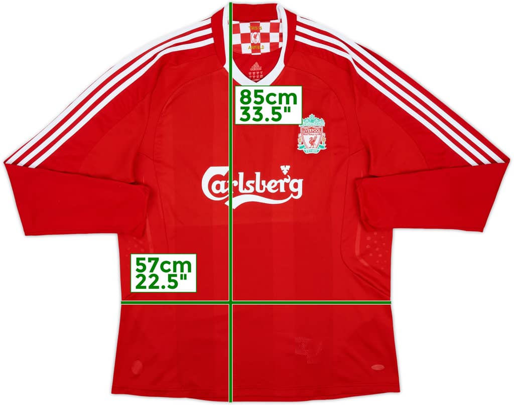 2008-10 Liverpool Home L/S Shirt - 7/10 - (XL)