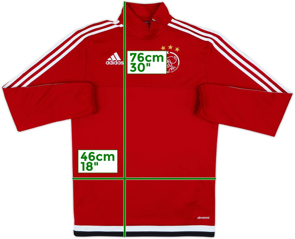 Top de entrenamiento adidas con cierre de 1/4 del Ajax 2015-16 - 8/10 - (S)