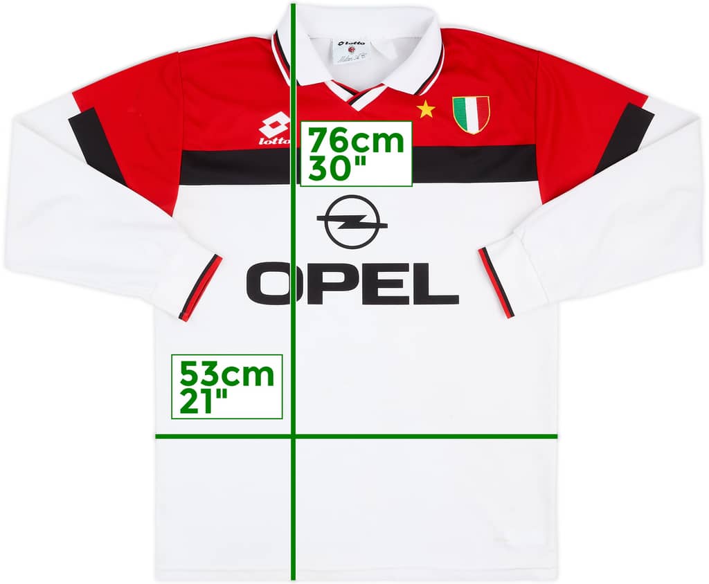 1994-95 AC Milan Away L/S Shirt - 5/10 - (L)