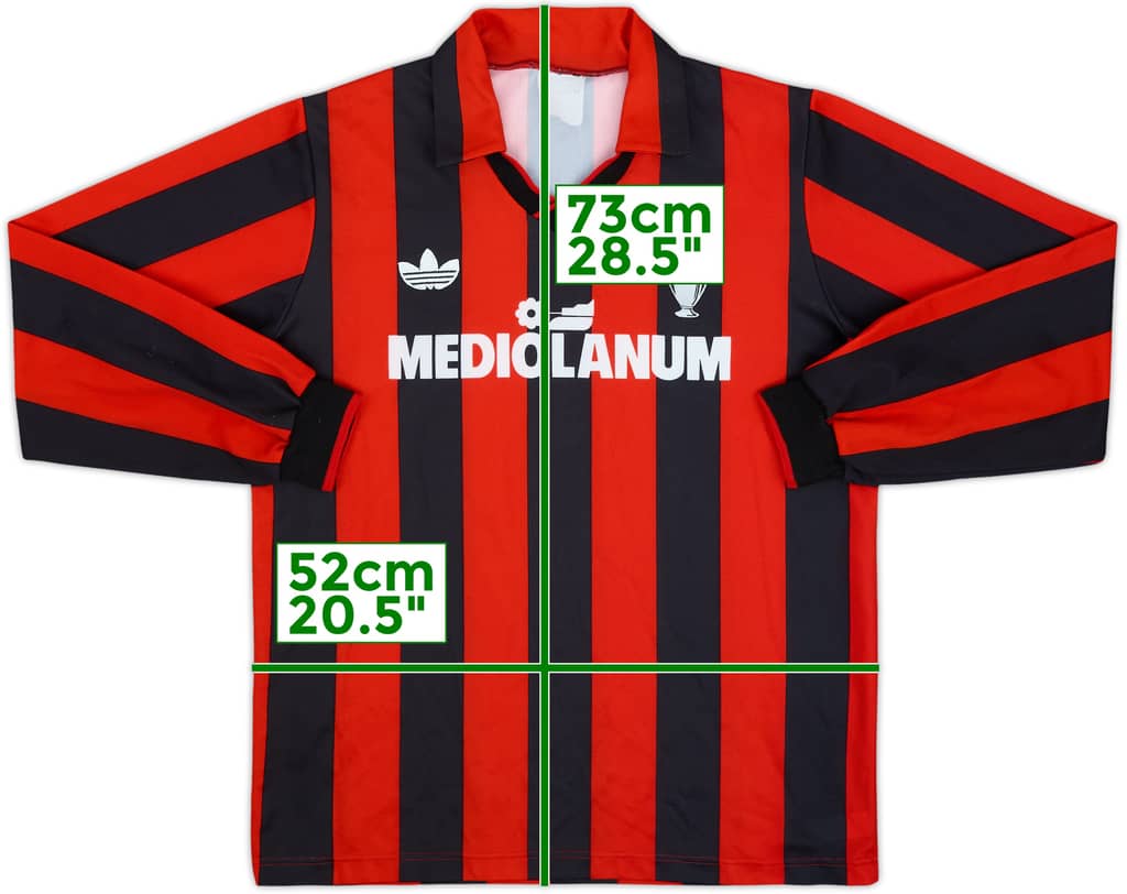 1990-91 AC Milan Home L/S Shirt - 9/10 - (L)