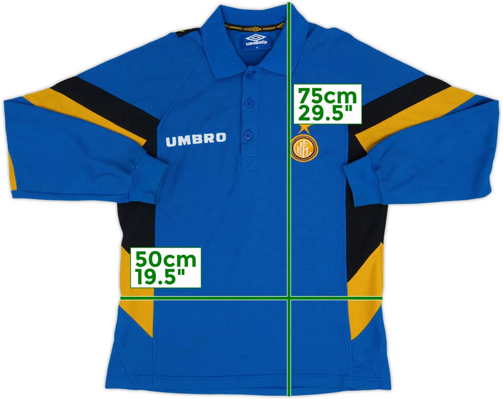 1997-98 Inter Milan Umbro Polo L/S Shirt - 8/10 - (M)