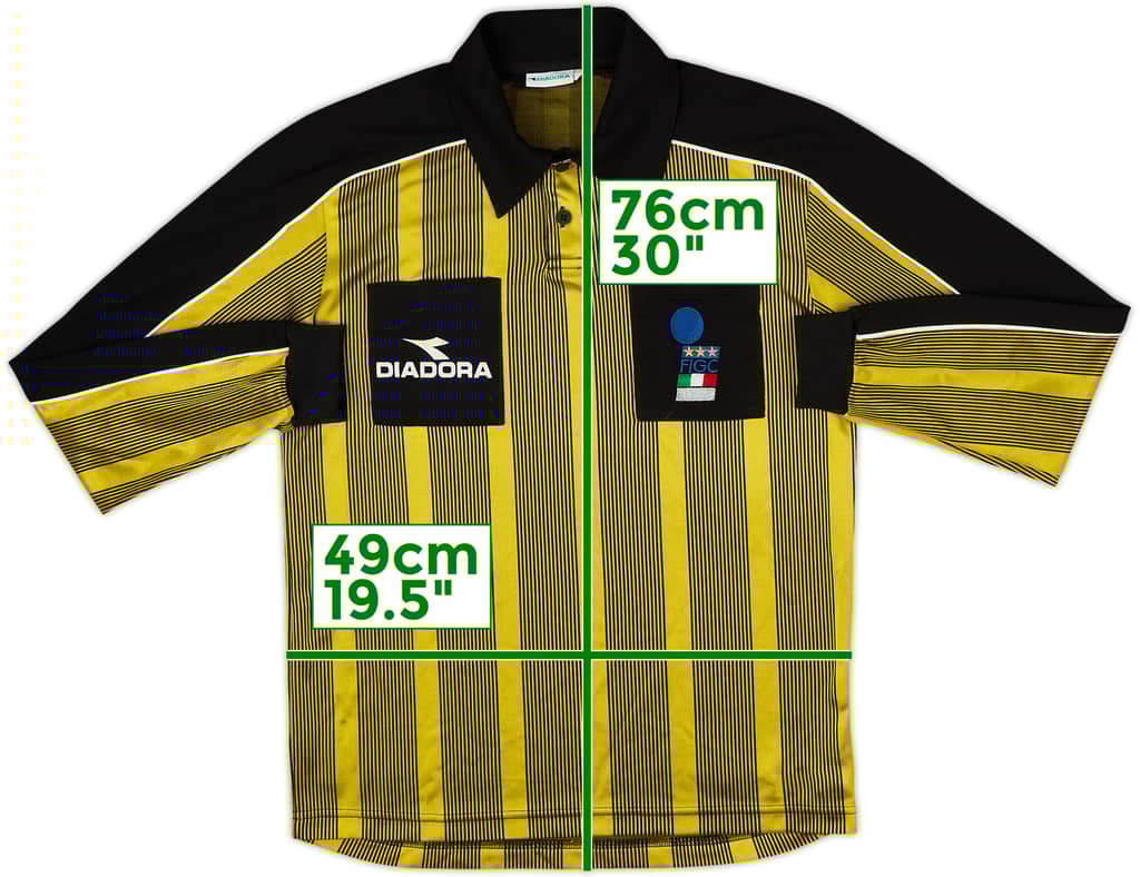 1999-00 Italy FIGC Diadora Referee L/S Shirt - 7/10 - (M)