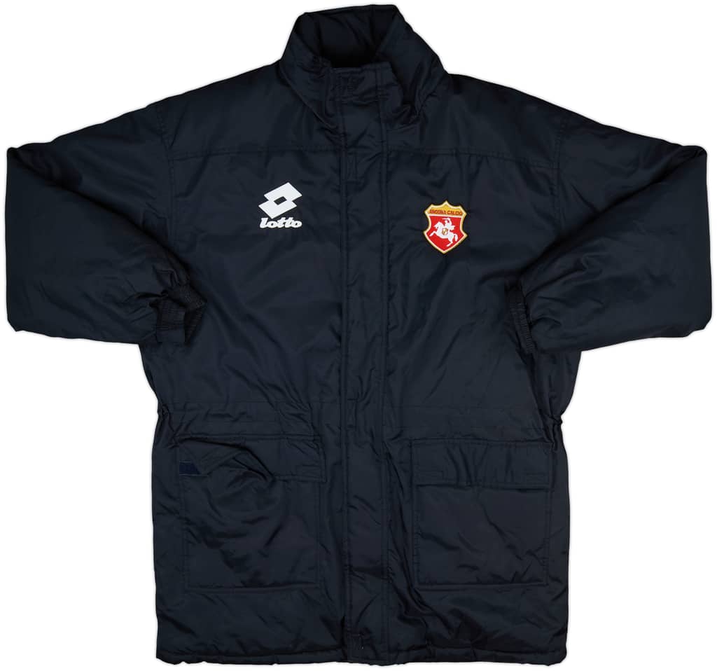 2005-06 Ancona Lotto Hooded Padded Bench Coat - 10/10 - (L)