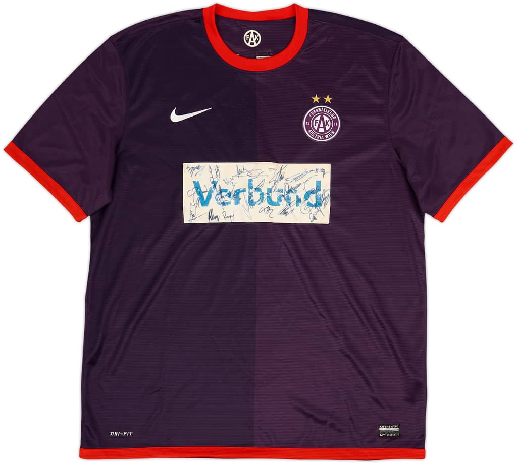2012-14 Austria Vienna Squad Signed Home Shirt - 5/10 - (XL)