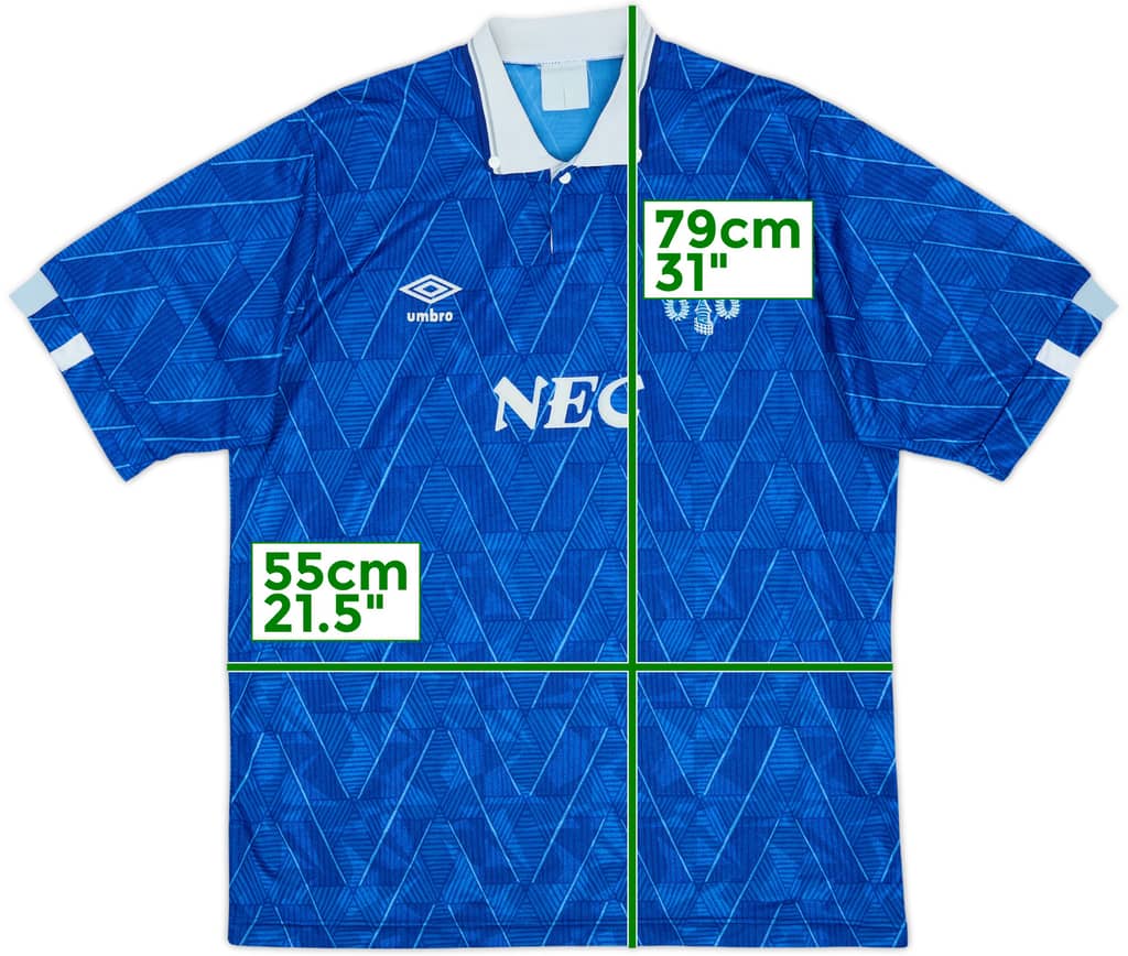 1988-91 Everton Camiseta Local - 7/10 - (L)