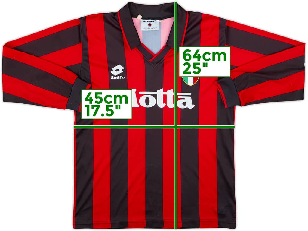 1993-94 AC Milan Home L/S Shirt - 8/10 - (XXL.Boys)