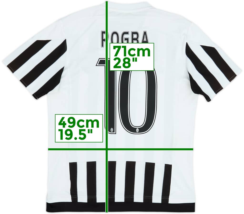 2015-16 Juventus Home Shirt Pogba #10 - 6/10 - (M)