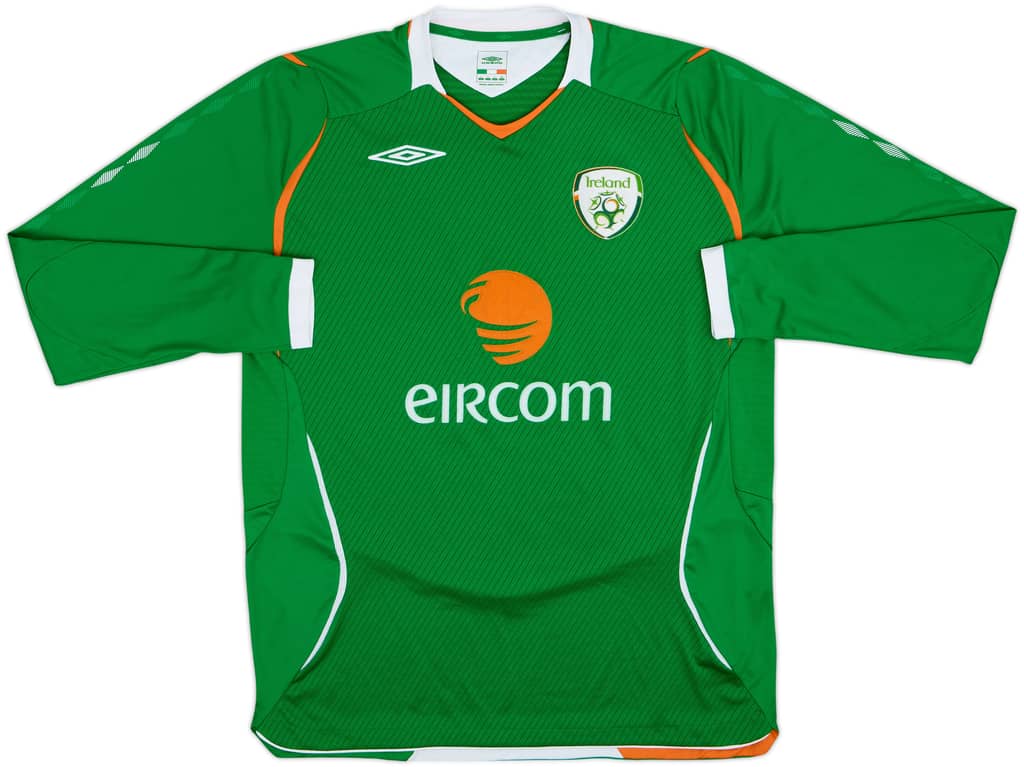 2008-10 Ireland Home L/S Shirt - 8/10 - (L)