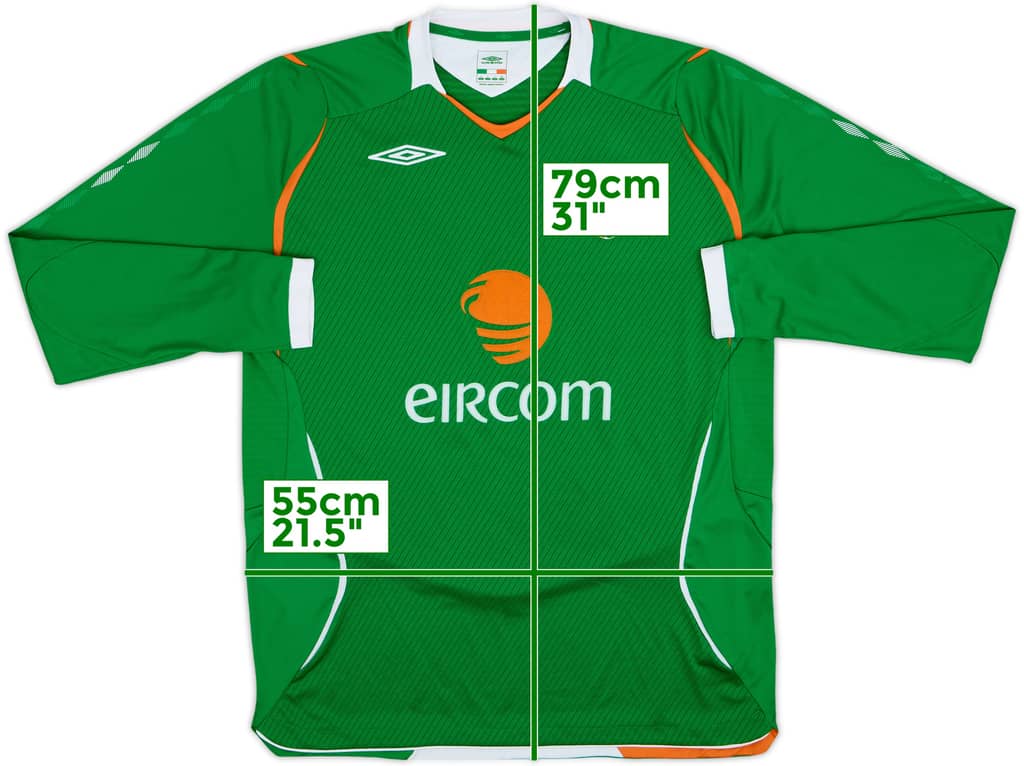 2008-10 Ireland Home L/S Shirt - 8/10 - (L)