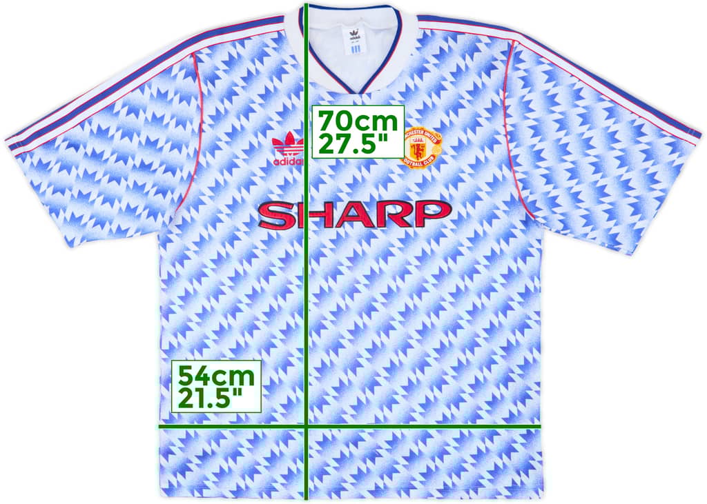 1990-92 Manchester United Away Shirt - 10/10 - (L)