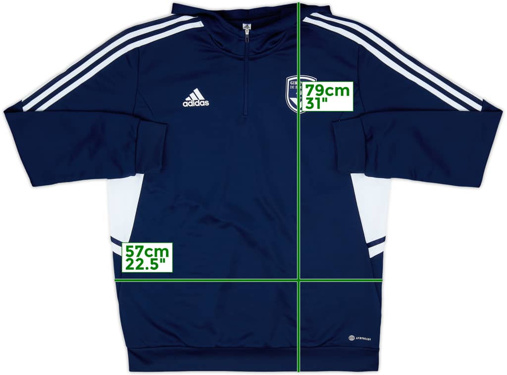 2021-22 Bordeaux adidas 1/4 Zip Hooded Top - 10/10 - (XL)