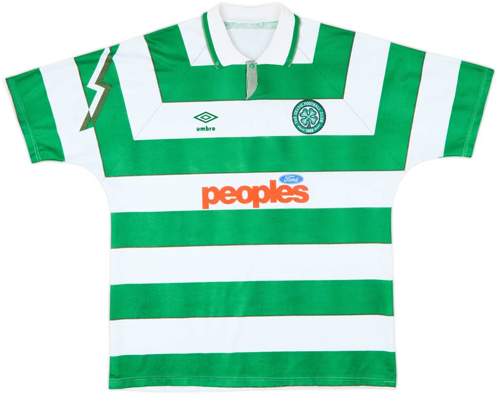 1991-92 Celtic Home Shirt - 8/10 - (XL)