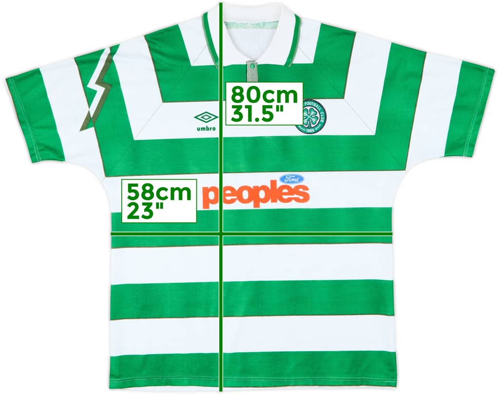1991-92 Celtic Home Shirt - 8/10 - (XL)