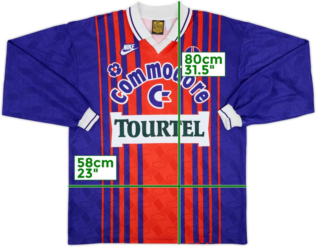 1993-94 Paris Saint-Germain Home L/S Shirt - 8/10 - (XL)