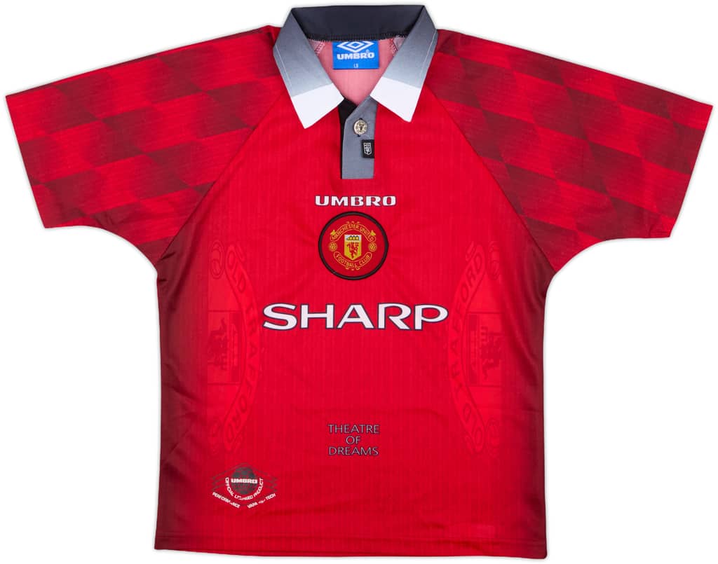 1996-98 Manchester United Home Shirt - 7/10 - (L.Boys)