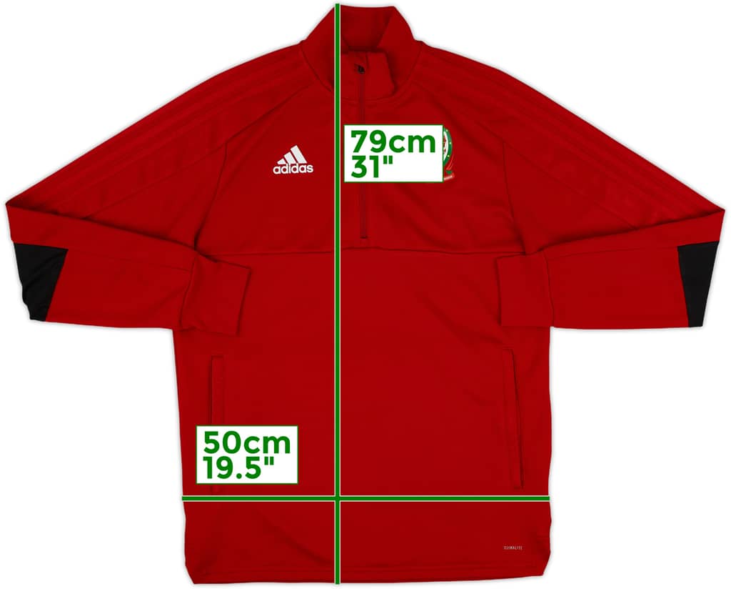 2017-18 Wales adidas 1/4 Zip Drill Top - 8/10 - (M)