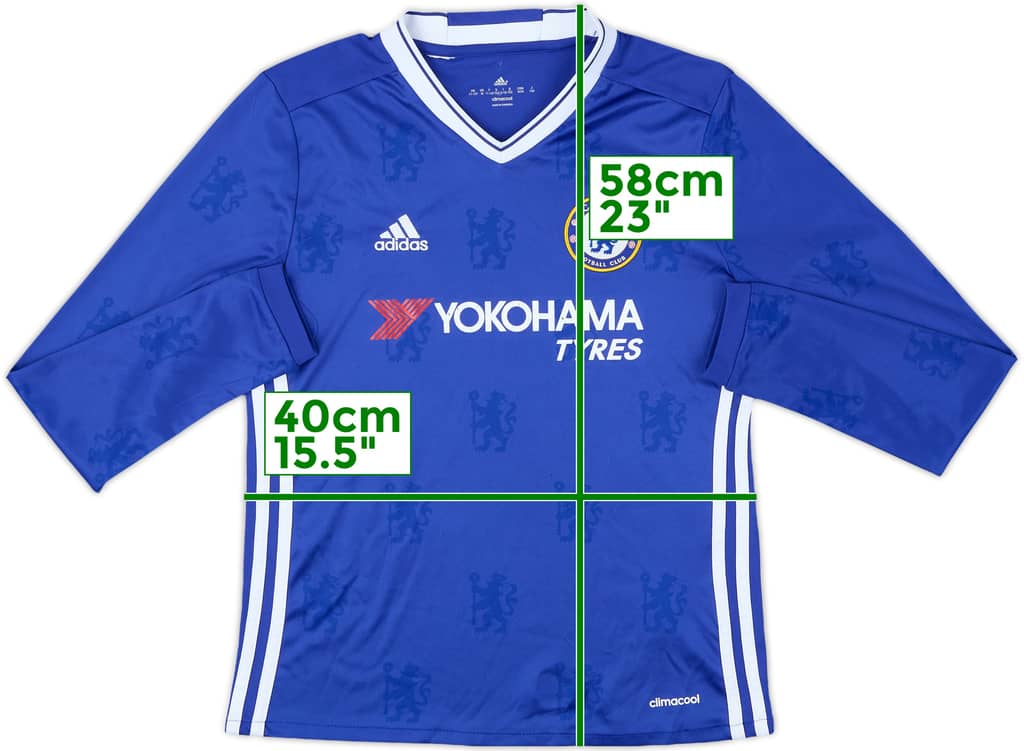 2016-17 Chelsea Home L/S Shirt - 6/10 - (M.Boys)