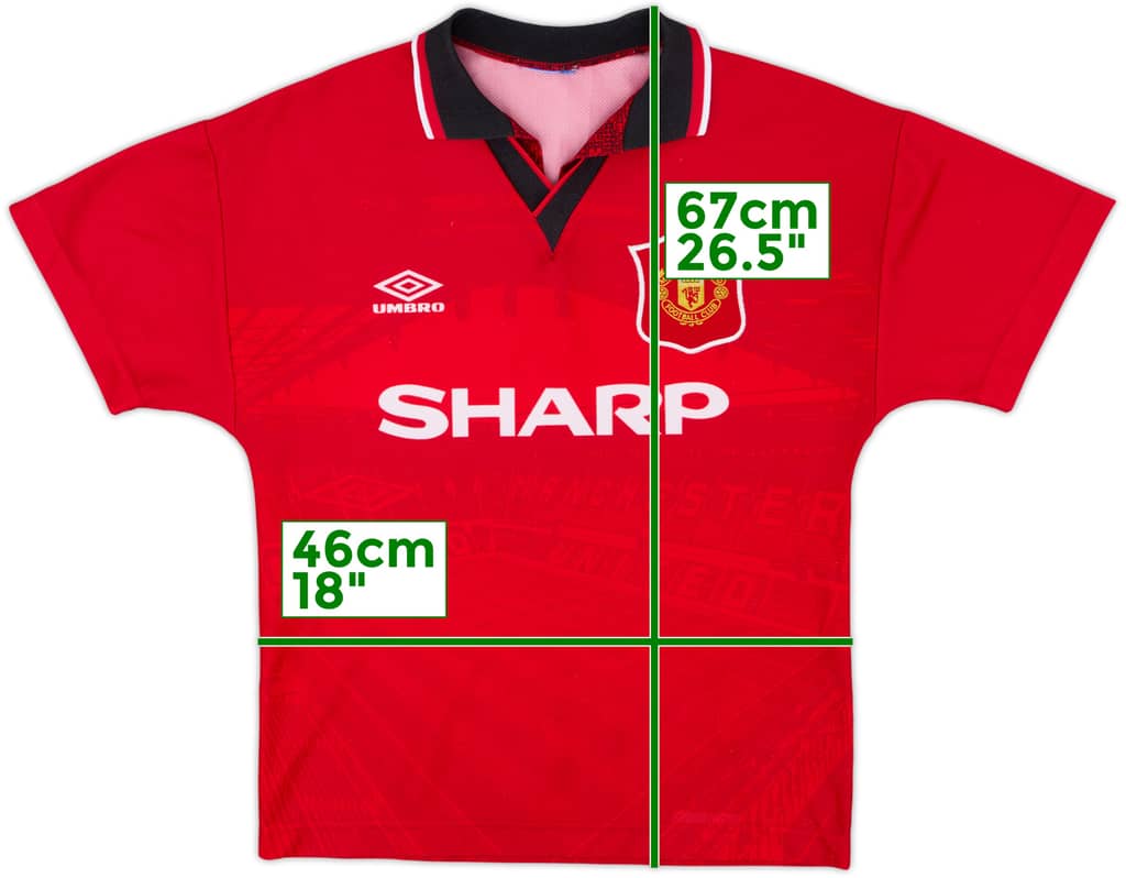 1994-96 Manchester United Home Shirt - 8/10 - (Y)