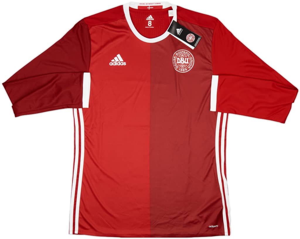 2015-16 Denmark Player Issue Home L/S Shirt (L)