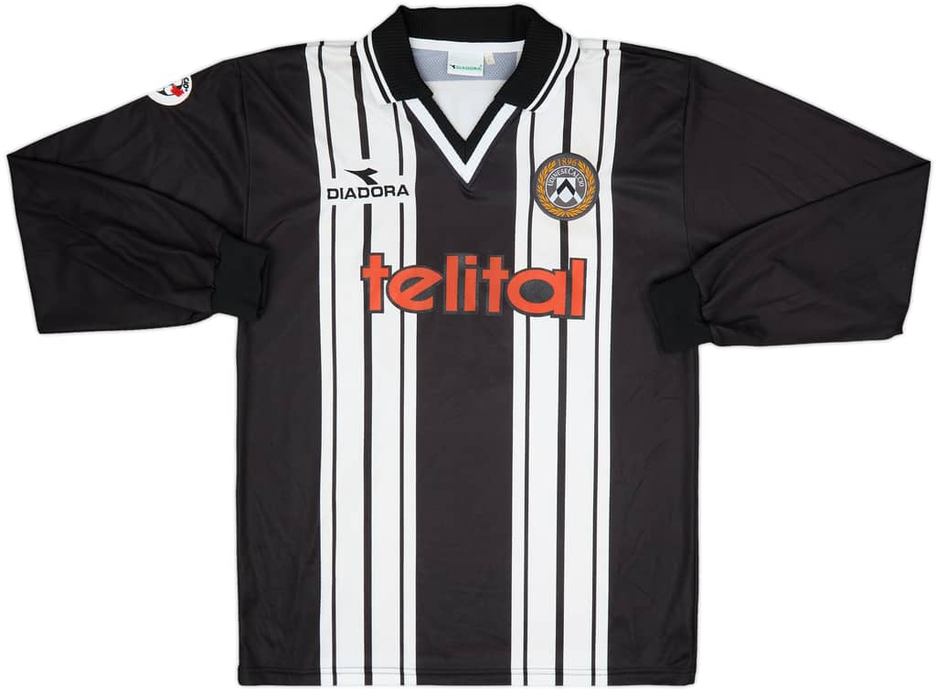 1998-99 Udinese Match Issue Home L/S Shirt Appiah #20