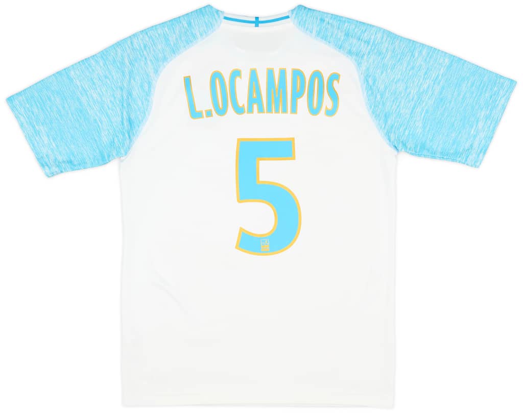 2018-19 Olympique Marseille Home Shirt L.Ocampos #5 - 6/10 - (S)