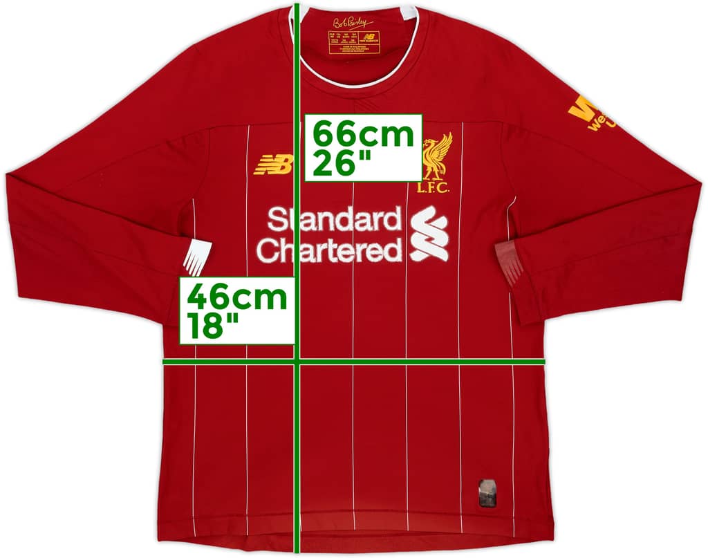 2019-20 Liverpool Home L/S Shirt - 4/10 - (XL.Boys)