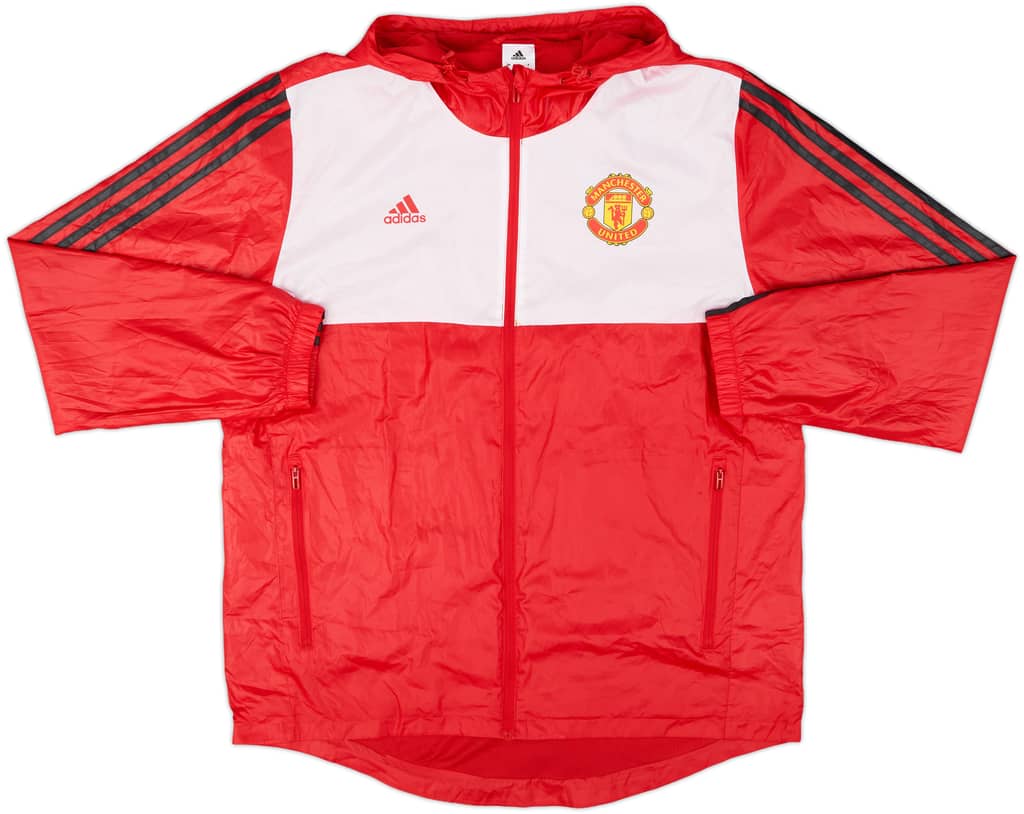 2017-18 Manchester United adidas Hooded Rain Jacket - 8/10 - (L)
